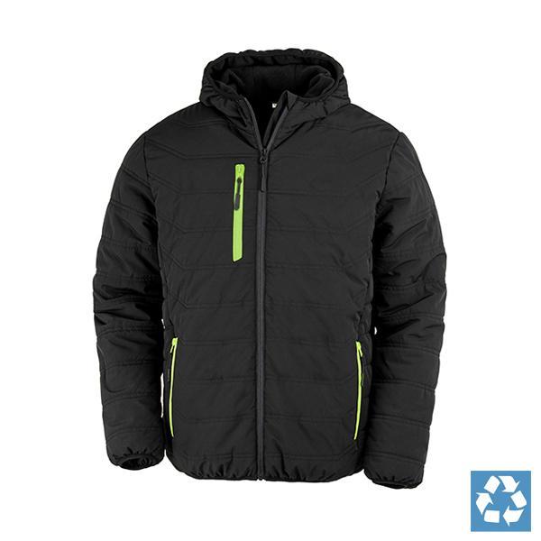 Recycled Black Compass Padded Winter Jacket